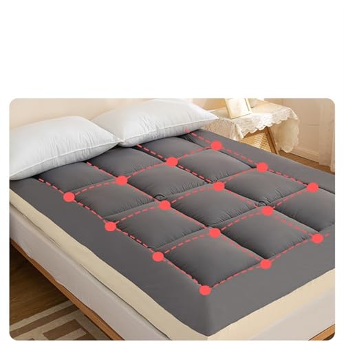 ZGCrumphant Tatami Bequeme Matratze Studentenwohnheim Einzel Sojafaser Weiche Matratze Polster Haushalt Doppel Futon Bett Bodenmatte für Tatami(Grey Blue,120x200cm) von ZGCrumphant