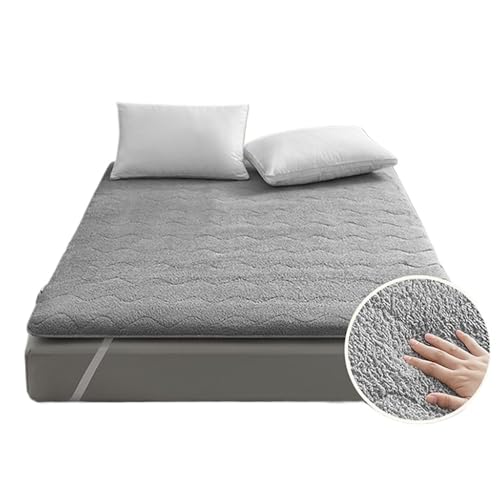 ZGCrumphant Tatami-Matratzenauflage, gepolstert, warme Matratze, Futon-Decke, Schlafsaal, Einzel-, Doppel-, verdickte Isomatte, Bett für Tatami(Grey,180x200cm) von ZGCrumphant
