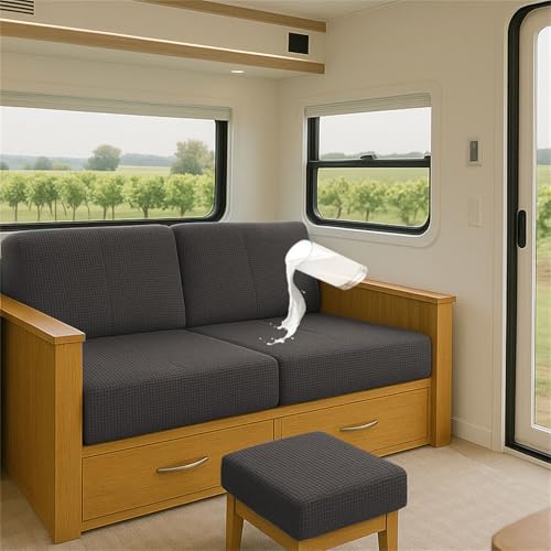 Elastischer Sitzkissenbezug aus Jacquard für Wohnmobil, Caravan, Sofa Gartenbank Wasserabweisender, Rutschfester Schonbezug mit 2 Verstellbare Träger Sofa-Sitzschutz (Dunkelgrau,L150-190cm W 65-95cm) Elastischer Sitzkissenbezug aus Jacquard für Wohnmobil, Caravan, Sofa Gartenbank Wasserabweisender, Rutschfester Schonbezug mit 2 Verstellbare Träger Sofa-Sitzschutz (Dunkelgrau,L150-190cm W 65-95cm) von ZGDDPZA