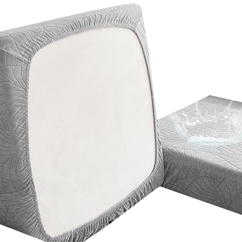 ZGDDPZA Kissenbezug Stretch Sitzkissen wasserdichte Ersatzbezüge Loungemöbel Bezug Outdoor Polsterbezug Jacquard Sitzkissenschutz Mit Elastischem (Hellgrau,Backrest Cover) von ZGDDPZA