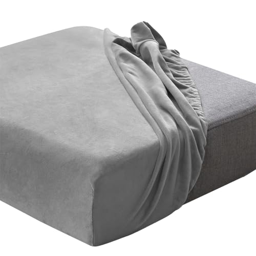 ZGDDPZA Sofa Sitzkissenbezug,Sofakissen-Bezüge Stretch-Samt Husse Überzug Bezug Für Sofa Sitzkissen, rutschfest Für Individuelle Kissen Mit Elastischem Stoff (Dunkelgrau,Rückenlehne) von ZGDDPZA