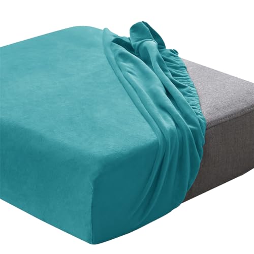 ZGDDPZA Sofa Sitzkissenbezug,Sofakissen-Bezüge Stretch-Samt Husse Überzug Bezug Für Sofa Sitzkissen, rutschfest Für Individuelle Kissen Mit Elastischem Stoff (Türkis,2-Sitzer) von ZGDDPZA