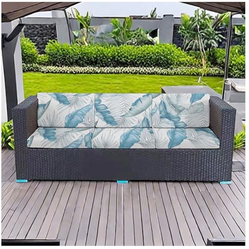 ZGDDPZA Stretch Sitzkissenbezug für Outdoor Möbel rutschfeste Kissenbezüge für Sofa oder Gartenstuhl, 1/2/3 Stück, Elastisch & Pflegeleicht (#7,1PC Length 50-65cm) von ZGDDPZA
