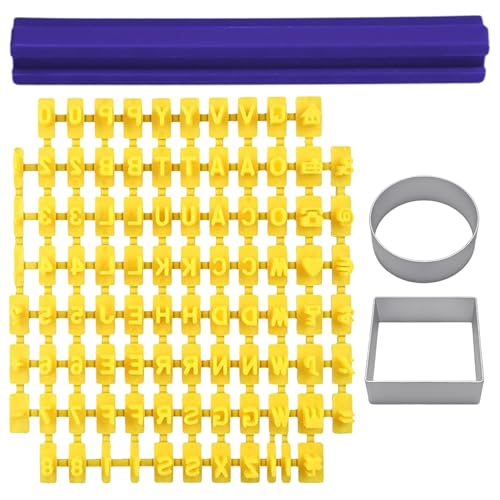 ZGDEIWGF 1 Stück Alphanumerische Form Und 1 Stück Pressplatte, 2 Stück Keksform Aus Aluminiumlegierung, Kunststoffform, Backwerkzeuge von ZGDEIWGF