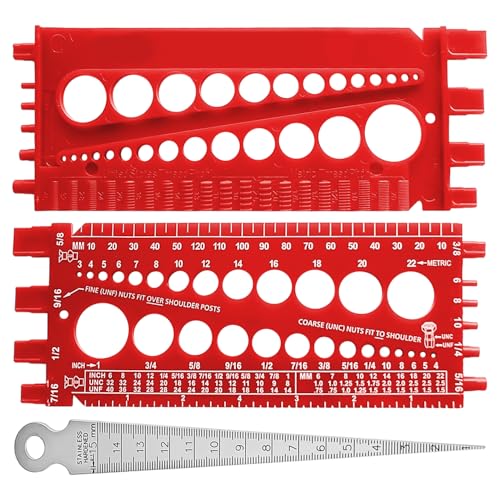 1 Stück Schraubenmutter-Messlehre Und 1 Stück Spaltlineal, Bolzenmesslehre, Bolzengewindeprüfer, Muttern- Und Bolzengrößenlehre, Messwerkzeuge von ZGDEIWGF