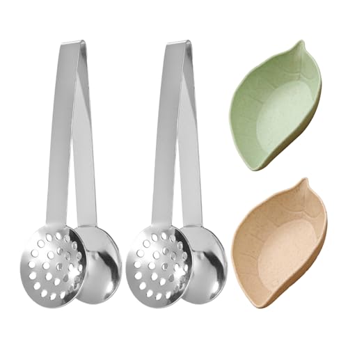 2 Teebeutelklammern, 2 Teeuntertassen, Teepresse, Teebeutel-Auspresszange, Teebeutel-Auspresswerkzeug, Teebeutelpresse, Teebeutel-Clip von ZGDEIWGF