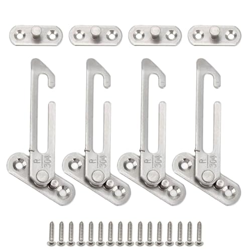 4 Stück Fensterstopper Und 4 Stück Sockel, Kommt Mit 16 Stück Schrauben, Fensterhaltern, Fenstersicherheitsschlössern Und Fensterzubehör 4 Stück Fensterstopper Und 4 Stück Sockel, Kommt Mit 16 Stück Schrauben, Fensterhaltern, Fenstersicherheitsschlössern Und Fensterzubehör von ZGDEIWGF