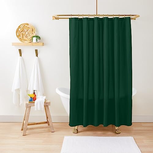 ZGDPBYF Duschvorhang, tiefes Smaragdgrün – einfarbig, wasserdichter Duschvorhangstoff, Badezimmer-Dekor mit Haken, 220 x 180 cm (B x H) von ZGDPBYF
