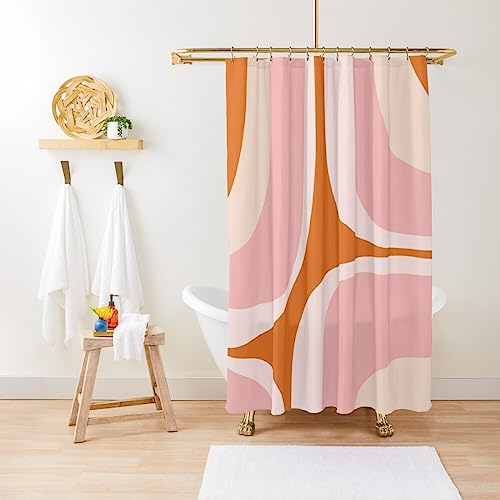ZGDPBYF Duschvorhang Retro Groove Pink und Orange Minimalistisch Abstrakt Wasserdicht Duschvorhang Stoff Badezimmer Dekor mit Haken 150 B x 180 H cm ZGDPBYF Duschvorhang Retro Groove Pink und Orange Minimalistisch Abstrakt Wasserdicht Duschvorhang Stoff Badezimmer Dekor mit Haken 150 B x 180 H cm von ZGDPBYF