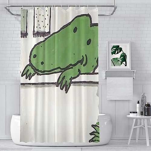 ZGDPBYF Lyle Krokodil-Badezimmer-Duschvorhänge, wasserdichter Stoff, kreative Badezimmer-Dekoration mit Haken, Wohnaccessoires, wie abgebildet, 152 x 183 cm von ZGDPBYF