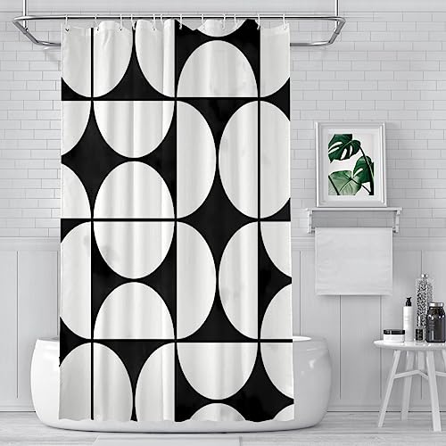 ZGDPBYF Mid-Century Modernes Muster Badezimmer Duschvorhänge Wasserdichte Trennwand Einzigartige Wohnkultur Badezimmerzubehör, wie abgebildet, 152 x 183 cm 60 x 72 Zoll von ZGDPBYF