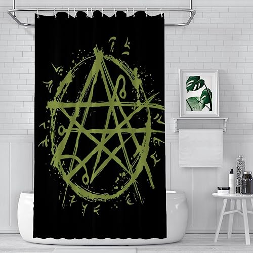 ZGDPBYF Necronomicon Sigil Lovecraft Symbol Okkulte Badezimmer Duschvorhänge Cthulhu Wasserdichte Trennwand Wohnkultur Badezimmerzubehör, wie abgebildet, 178 x 178 cm 70 x 70 Zoll von ZGDPBYF