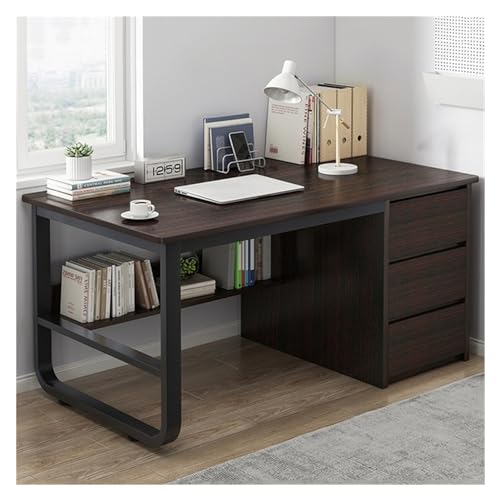 Arbeitsschreibtisch, multifunktional, für Zuhause, moderner Laptop-Schreibtisch mit 3 Schubladen und Aufbewahrungshalterung, Computer-Schreibtische (C, 100 cm) von ZGEG