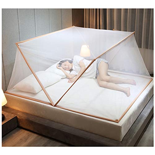 Folding Moskitonetz Zelt für Bett-Anti-Moskito-Abdeckung für Kinder Erwachsene Trip, klappbaren tragbaren zu Hause und unterwegs im Freien Moskitonetz,Braun,80×190×80cm von ZGF