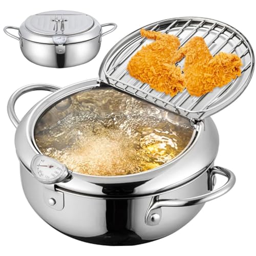 ZGFHLI Achievementk - Stainless Steel Frying Pot,Large Steel Frying Pot with Thermometers,Removable Drain Rack Frying Pot,Built in Thermometer Steel Frying Pots for Cooking Crispy,20cm 2.2L ZGFHLI Achievementk - Stainless Steel Frying Pot,Large Steel Frying Pot with Thermometers,Removable Drain Rack Frying Pot,Built in Thermometer Steel Frying Pots for Cooking Crispy,20cm 2.2L von ZGFHLI