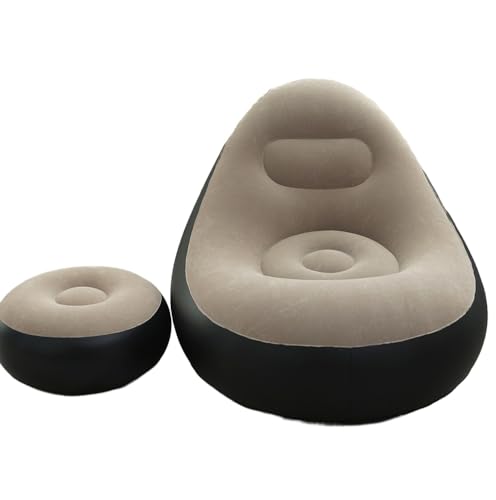 ZGFHLI Aufblasbares Freizeit-Sofa/-Stuhl Und Fußhocker,Wasserdichtes Luftsofa Outdoor Tragbares Aufblasbar Luft Sofa Couch Air Lounger Mit Portable Paket Für Den Außenbereich,Beflockt,Braun ZGFHLI Aufblasbares Freizeit-Sofa/-Stuhl Und Fußhocker,Wasserdichtes Luftsofa Outdoor Tragbares Aufblasbar Luft Sofa Couch Air Lounger Mit Portable Paket Für Den Außenbereich,Beflockt,Braun von ZGFHLI