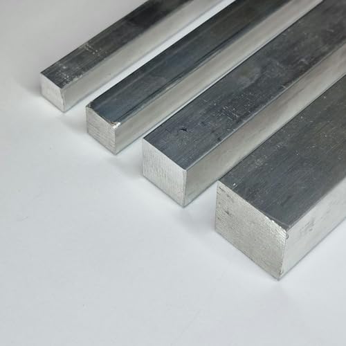 Alu Stange AlMgSi0,5 Aluminium Vierkant 4-kant Stab Vollmaterial Vierkantprofil Kantenmaße 10-30mm, Länge 50-2000mm, 4-kant (Länge: 200 mm = 20 cm, 20x20 mm) von ZGG