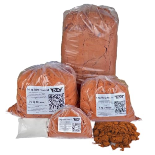 Ölsand zum Bau von Sandformen 1-25kg Formsand, ab 5kg +100kg Talkum gratis für Leicht- und Schwer-Metalle, sehr feinkörnig, wiederverwendbar, Ideal für Kunst und Hobbygießer (25kg +500g Talkum gratis) von ZGG