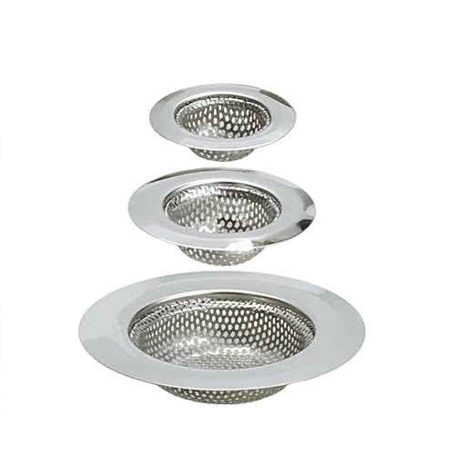 Abflusssieb Dusche Edelstahl 3 Größen Set,Haarsieb für Waschbecken,Badewanne und Spüle,Rostfreier Haarfänger für Duschabfluss,Abflusssieb Waschbecken Bad,Sieb Dusche Abfluss Haare,sieb für spülbecken von ZGGZHeim