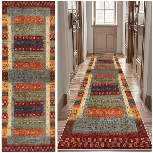 ZGHGEUO Läufer Teppich für Flur 70 x 300 cm Teppich Läufer Flur Flurteppich Läufer Lang Teppichläufer rutschfest Küchenläufer Waschbar Flur Teppich Läufer küchen teppiche von ZGHGEUO