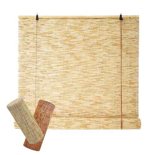 ZGHGEUO Natur Bambus Rollo Für Aussenbereich Balkon 40 60 80 100 120 140 160 180 cm Bambusrollo Retro Bambus Rollo Bambus Rollo Innen sonnenschutzrollo außen von ZGHGEUO