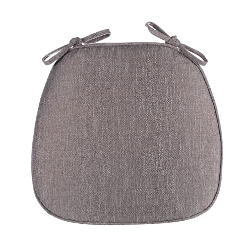 1 Stück Sitzkissen for Esszimmerstühle, Stuhlpolster for Esszimmerstühle, Stuhlkissen for die Küche, waschbare, Dicke Sitzpolster for Stühle mit Bändern in D-Form(Grey) von ZGHQHCDRH
