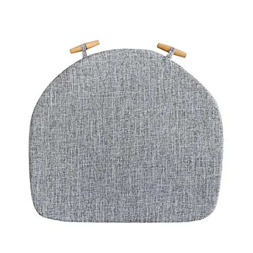 1 Stück Stuhlkissen for Esszimmerstühle in U-Form, Sitzkissen for Küchenstuhl mit hübschen Holzbändern, individuelle Stuhlpolster for Esszimmerstühle(Grey) von ZGHQHCDRH