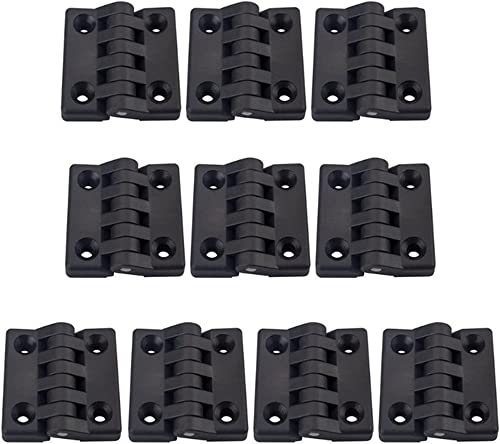 10 Stück schwarze Küchenschrankscharniere – Nylon-Kunststoff-Stoßscharniere, unterstützende Schubladen, Schmuckkästchen und Möbelbeschläge aus Holz(50x50x9.5mm/1.9x1.9x0.3in) von ZGHQHCDRH