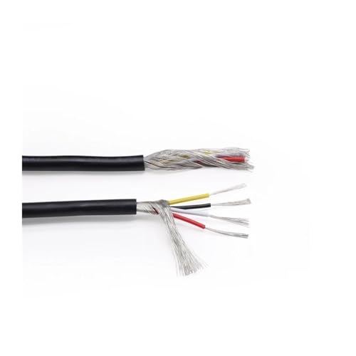 10 m geschirmtes Kabel 32–20 AWG for Audio – PVC-Kupfer-Signalsteuerkabel UL2547 – 2-, 3-, 4-, 5-adrige Optionen(Black,26AWG X 10M-2CORES) von ZGHQHCDRH