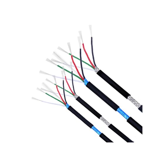 10M Abgeschirmtes Kabel 28AWG - 16AWG Aluminiumfolie Verzinntes Kupferkabel 4 Kerne Weich-PVC UL2725 DIY, 1 Stück(10M-4CORES 28AWG and 26AWG) von ZGHQHCDRH