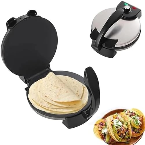 1200 W Elektrischer Chapati-Maker, Antihaftbeschichtete Pfannkuchen- Und Fladenbrotmaschine, Doppelseitige Heizung, Chapati- Und Tortilla-Maker, Einstellbare Temperatur Für Omeletts, Pizzas von ZGHQHCDRH