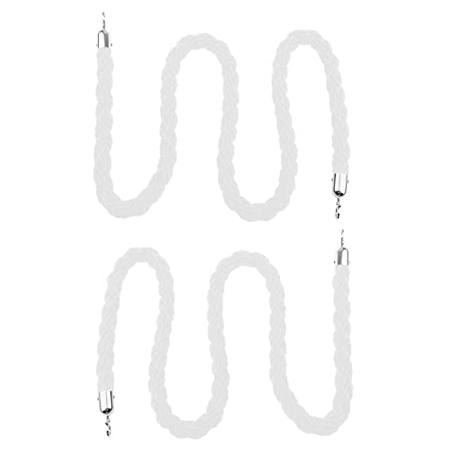 2 Stück Pfosten, gedrehtes Seil, hängende geflochtene Hanfseile, Barriere zur Kontrolle der Menschenmenge, Trennwand for Öffnen von Warteschlangen for Veranstaltungen/(White,4M/13.1Ft) von ZGHQHCDRH