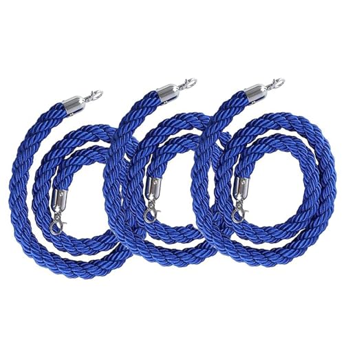 3 Stück blaues geflochtenes Absperrseil zur Kontrolle von Menschenmengen – strapazierfähige Warteschlangenlinie aus Nylon for Veranstaltungen(305cm) von ZGHQHCDRH