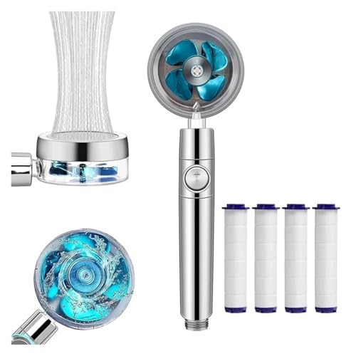 360 Grad Rotation Turbo Fan Duschkopf Hochdruck Wassersparende Spray Einstellbare Duschkopf Filter Badezimmer Zubehör(Yellow) von ZGHQHCDRH