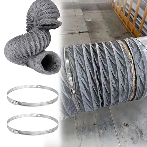 4'' 6'' Flexibler Trockner-Entlüftungsschlauch - Isolierter Kanalschlauch for AC-Abluft mit Edelstahlklemmen, 1 Stück(L9.8m D102mm) von ZGHQHCDRH