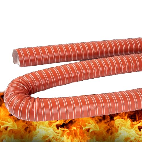 4 m (13 Fuß) flexibler Hochtemperatur-Silikonschlauch for Systeme – Trockner-Entlüftungsschlauch mit Edelstahlklemmen(76mm L13ft) von ZGHQHCDRH