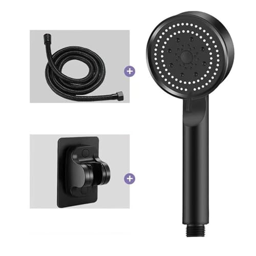 5 Modi Booster Duschkopf Haushalt Einstellbarer Hochdruck-Wassermassage-Duschkopf Handbrause Badezimmerzubehör(A set 1.5M) von ZGHQHCDRH