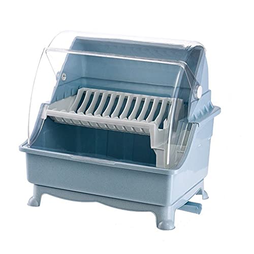 Abtropfgestell, Küche Große Deckel Doppel Schicht Container Kunststoff Haushalt Abtropffläche Geschirr Schüssel Essstäbchen Lagerung Box Ablauf rack(Pink) von ZGHQHCDRH