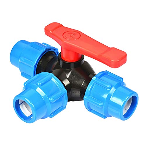 Aquariumventil, T-Typ-Ventilstecker, Dreiwege-Schnellanschluss-Ventilschalter aus Kunststoff(Blue,40mm) von ZGHQHCDRH