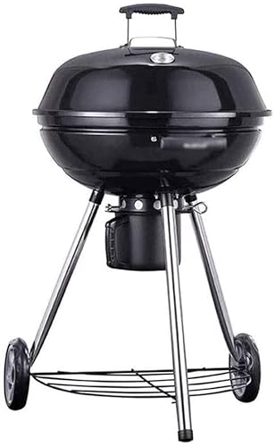 BBQ Kettle Holzkohlegrill Kochen im Freien Terrasse Hinterhof Garten Rasen Camping Picknick Edelstahl tragbarer Grill Holzkohlegrills mit Rädern Regal von ZGHQHCDRH