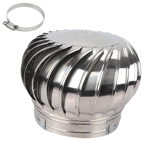 Dachentlüftung, Ventilator, Dachventilator, Cap Vent Round, Entlüftungsöffnung aus Edelstahl 304, Entlüftungsset, DIY Easy Vent Hookup Kit, Für(4.3inch(110mm)) von ZGHQHCDRH