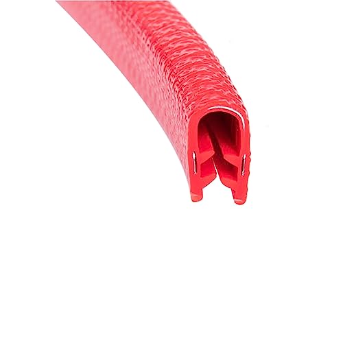 Dichtungsstreifen, U-Gummi-Dichtungsstreifen, 3,28 Fuß, schwarzer Rand, flexibel, mit Metall-Passspalt for Autotüren, Luken und Glasstahlplatten, rot(Red,10mm x 7mm) von ZGHQHCDRH