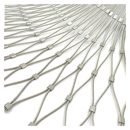 Drahtseilnetz aus Edelstahl 304, langlebiges, flexibles, zuschneidbares Sicherheitsnetz, 10 cm/2 mm for den Schutz von Gartenzäunen und Gebäuden(0.8x3m/2.6x9.8ft) von ZGHQHCDRH