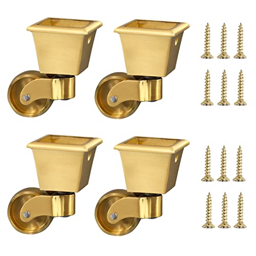 Drehbare Rollen, 4 Stück, 360° drehbare, polierte, antike, quadratische Rollen im Becherstil, Universalrollen for Möbel, Stühle, Couchtische, Sofas, Tragkraft 150 kg Drehbare Rollen, 4 Stück, 360° drehbare, polierte, antike, quadratische Rollen im Becherstil, Universalrollen for Möbel, Stühle, Couchtische, Sofas, Tragkraft 150 kg von ZGHQHCDRH