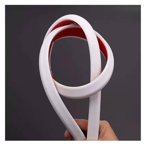 Duschschwellen-Wassersperrleiste, Zusammenklappbare Duschschwelle, Wasserdamm, Duschbarriere, selbstklebende wasserdichte Silikonbarriere(Black,10m/393 inch) von ZGHQHCDRH