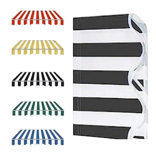 Einziehbare Markise, Ersatzstoff, strapazierfähiges Sonnenschutzdach aus Polyester for den Außenbereich, 5 Farboptionen erhältlich, 1 Stück(Black,200x150cm) von ZGHQHCDRH