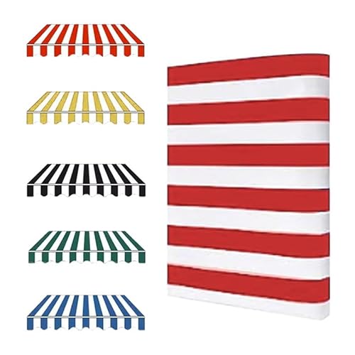 Einziehbare Markise, Ersatzstoff, strapazierfähiges Sonnenschutzdach aus Polyester for den Außenbereich, 5 Farboptionen erhältlich, 1 Stück(Red,245x200cm) von ZGHQHCDRH