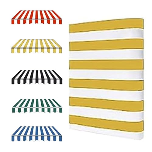 Einziehbare Markise, Ersatzstoff, strapazierfähiges Sonnenschutzdach aus Polyester for den Außenbereich, 5 Farboptionen erhältlich, 1 Stück(Yellow,245x200cm) von ZGHQHCDRH