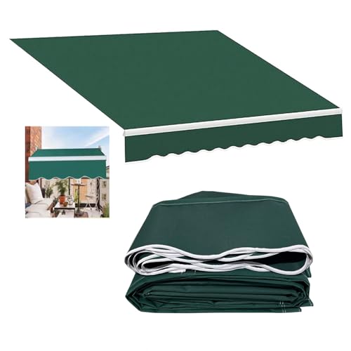 Einziehbarer Ersatz-Sonnenschutzbezug aus Terrassenstoff – wasserabweisendes 280 g Polyester-Überdachungsdeck – Grün(6x1.5meters) von ZGHQHCDRH