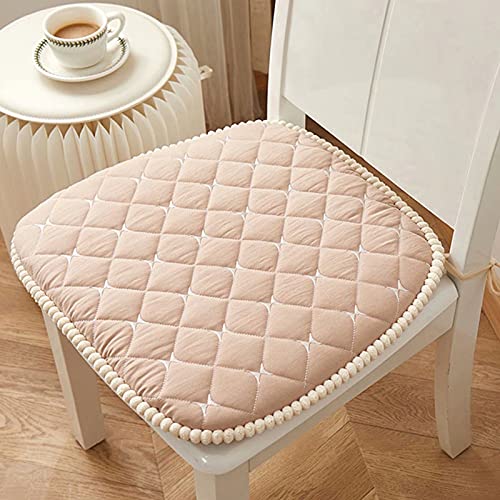 Elastizität Kissen, 1 Stück Stuhlkissen for Esszimmerstühle, Stuhlpolster for Esszimmerstühle mit Bändern, Sitzkissen for Küchenstühle mit Bändern, abnehmbare Sitzpolster for Esszimmer(Beige) von ZGHQHCDRH